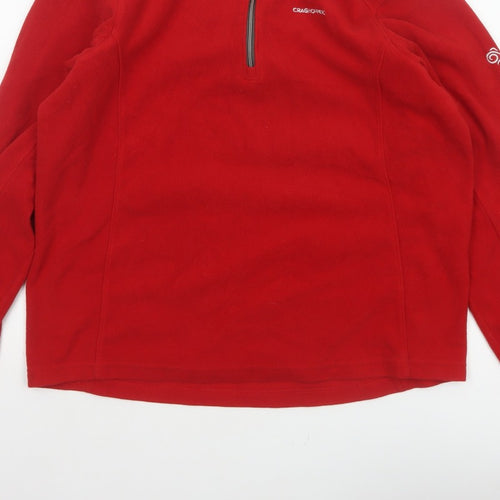 Craghoppers Men’s Red M 1/4 Zip Fleece Sweatshirt Outdoor Hiking