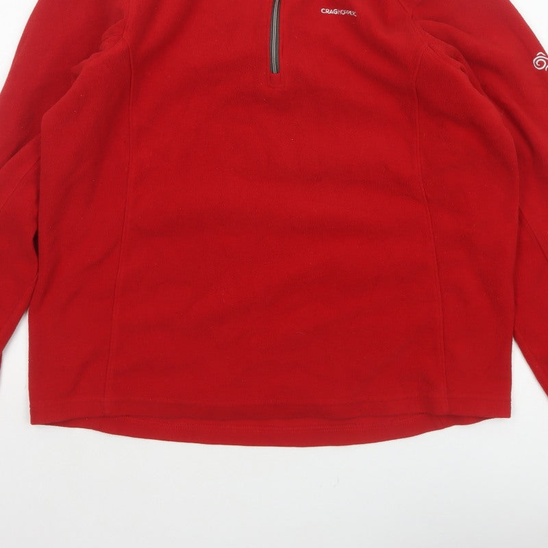 Craghoppers Men’s Red M 1/4 Zip Fleece Sweatshirt Outdoor Hiking