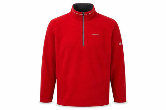 Craghoppers Men’s Red M 1/4 Zip Fleece Sweatshirt Outdoor Hiking