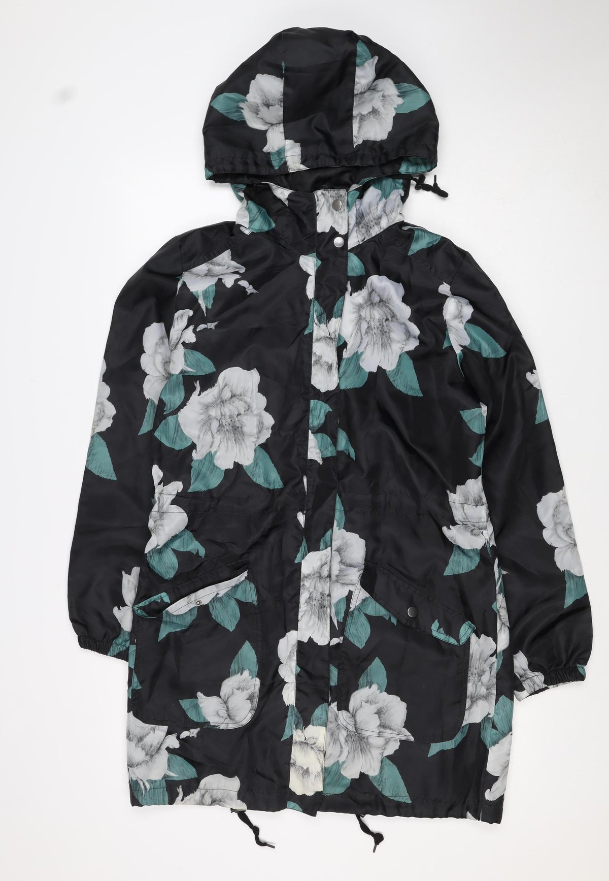 Anthropologie Women’s Multicoloured Floral Hooded Windbreaker Jacket UK 10