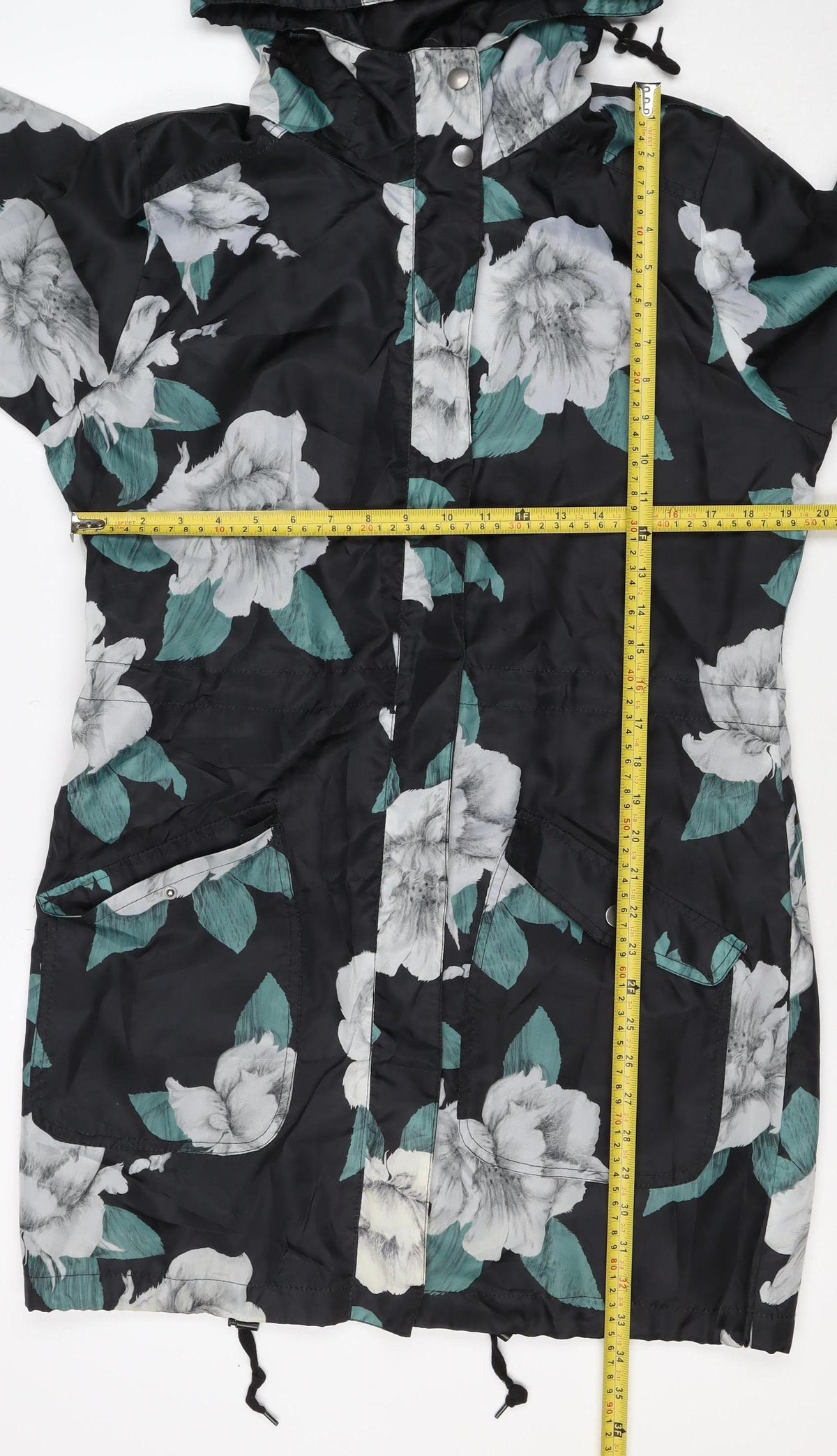 Anthropologie Women’s Multicoloured Floral Hooded Windbreaker Jacket UK 10