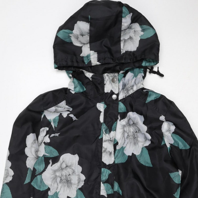Anthropologie Women’s Multicoloured Floral Hooded Windbreaker Jacket UK 10
