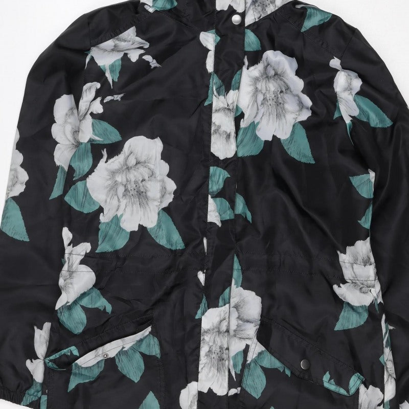 Anthropologie Women’s Multicoloured Floral Hooded Windbreaker Jacket UK 10