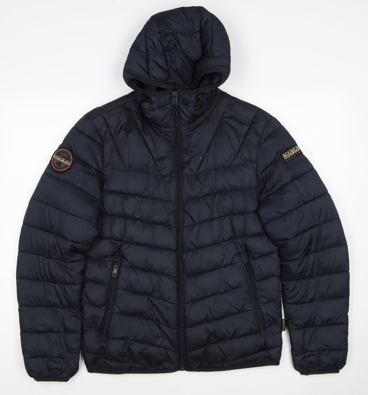 Napapijri Men’s Blue S Hooded Quilted Puffer Jacket