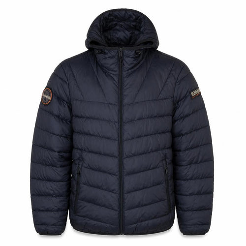 Napapijri Men’s Blue S Hooded Quilted Puffer Jacket