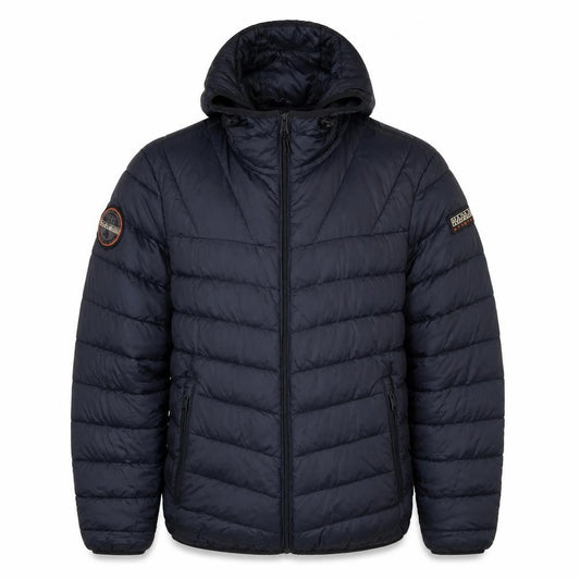 Napapijri Men’s Blue S Hooded Quilted Puffer Jacket