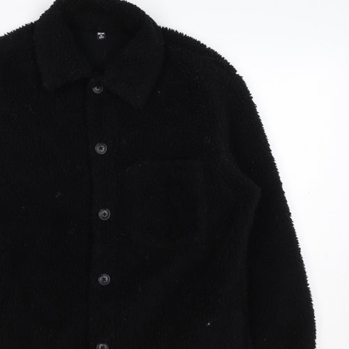UNIQLO Women’s Black XS Teddy Fleece Button Jacket Collared
