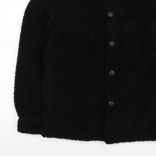 UNIQLO Women’s Black XS Teddy Fleece Button Jacket Collared