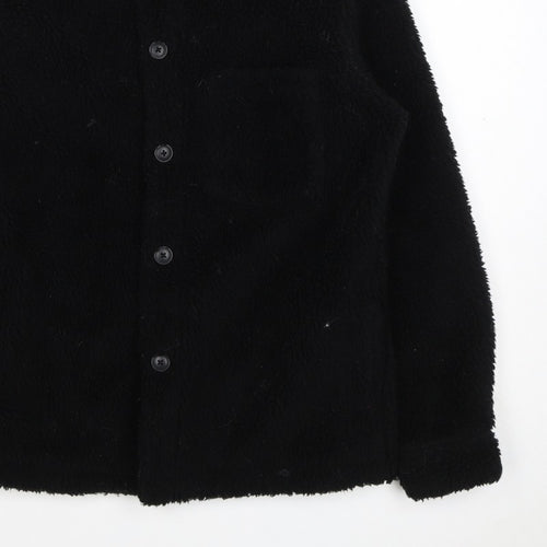 UNIQLO Women’s Black XS Teddy Fleece Button Jacket Collared