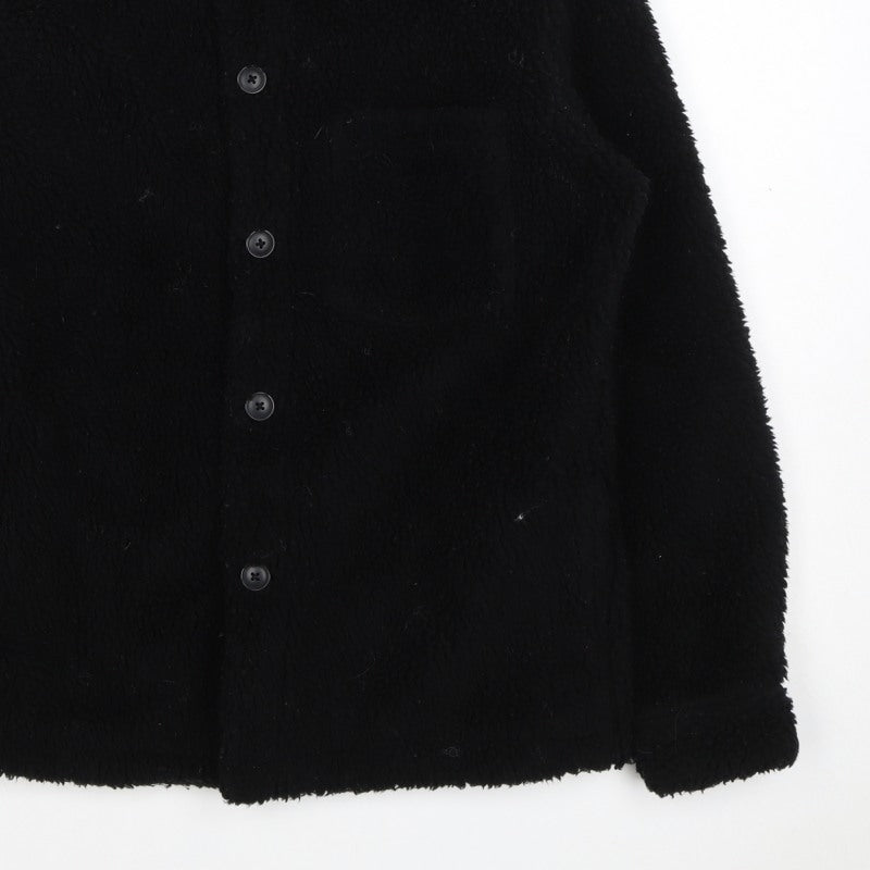UNIQLO Women’s Black XS Teddy Fleece Button Jacket Collared