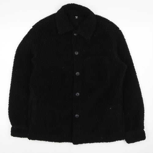 UNIQLO Women’s Black XS Teddy Fleece Button Jacket Collared