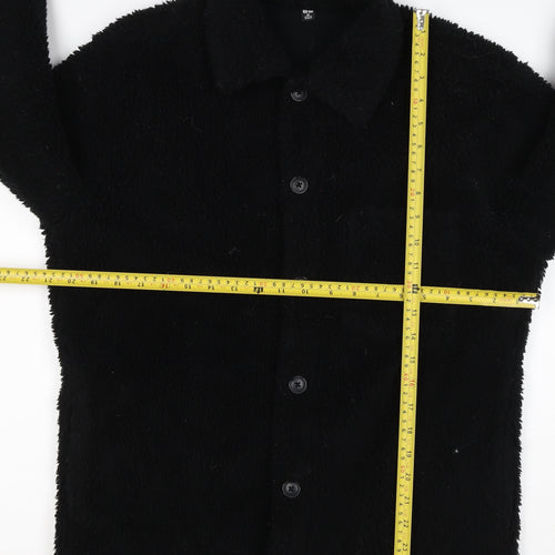UNIQLO Women’s Black XS Teddy Fleece Button Jacket Collared
