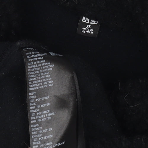 UNIQLO Women’s Black XS Teddy Fleece Button Jacket Collared