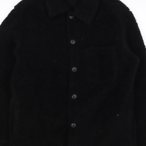 UNIQLO Women’s Black XS Teddy Fleece Button Jacket Collared