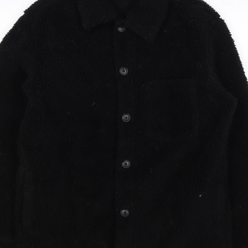 UNIQLO Women’s Black XS Teddy Fleece Button Jacket Collared
