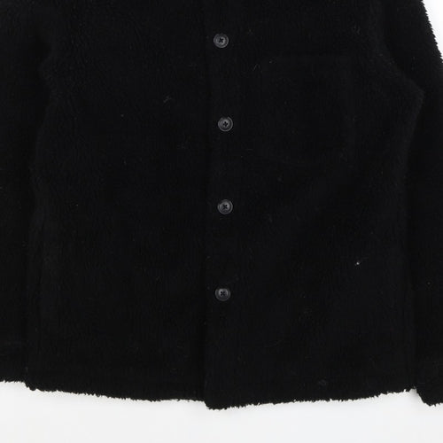 UNIQLO Women’s Black XS Teddy Fleece Button Jacket Collared