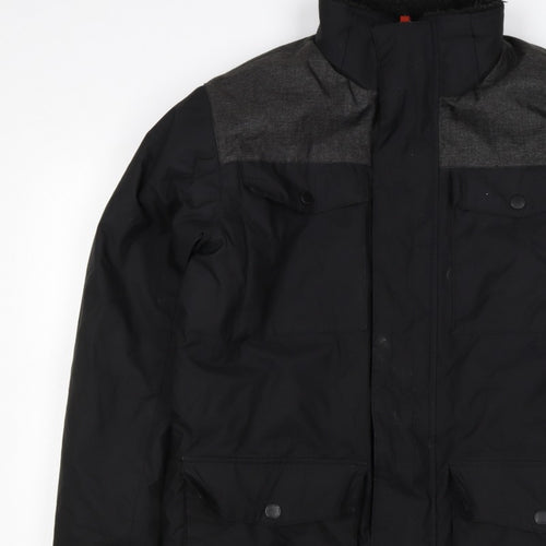 Free Country Men’s Black Grey Small Padded Parka Jacket