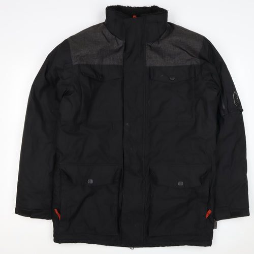 Free Country Men’s Black Grey Small Padded Parka Jacket