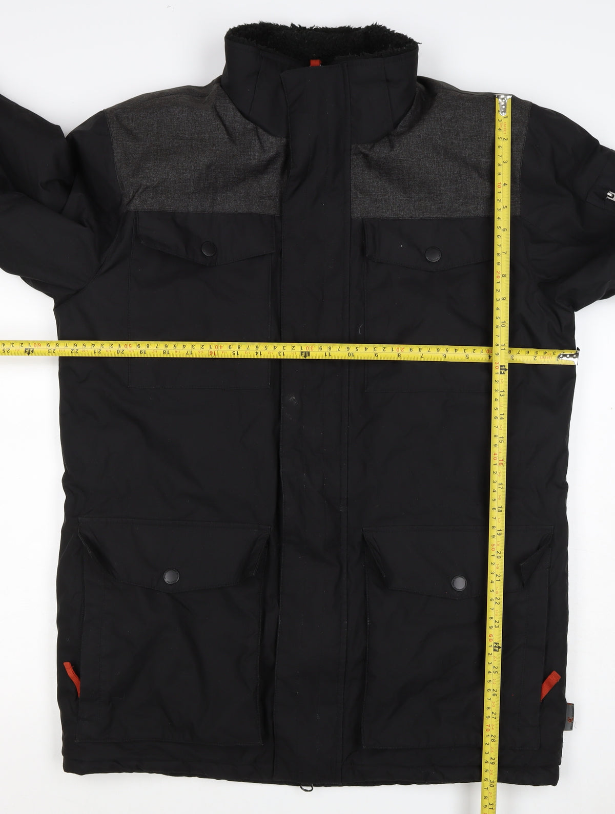 Free Country Men’s Black Grey Small Padded Parka Jacket
