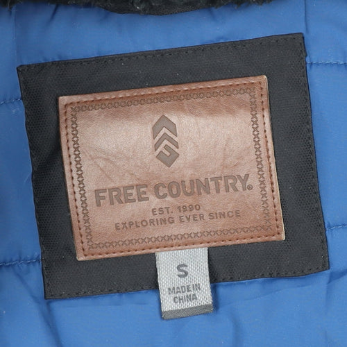 Free Country Men’s Black Grey Small Padded Parka Jacket