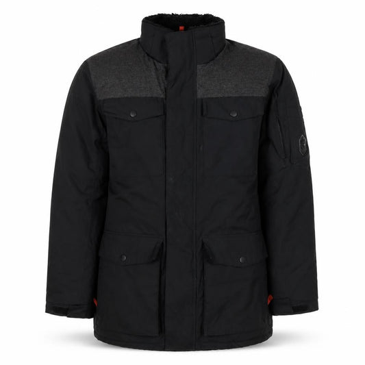 Free Country Men’s Black Grey Small Padded Parka Jacket