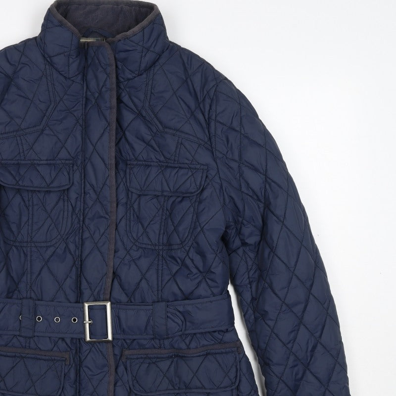 Marks and Spencer Women Blue UK 10 Quilted Belted Jacket