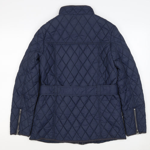 Marks and Spencer Women Blue UK 10 Quilted Belted Jacket