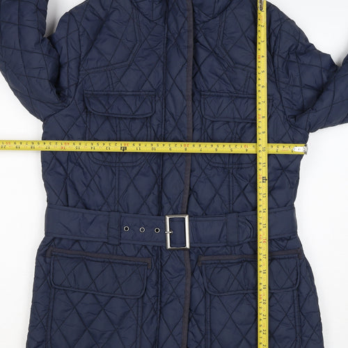 Marks and Spencer Women Blue UK 10 Quilted Belted Jacket
