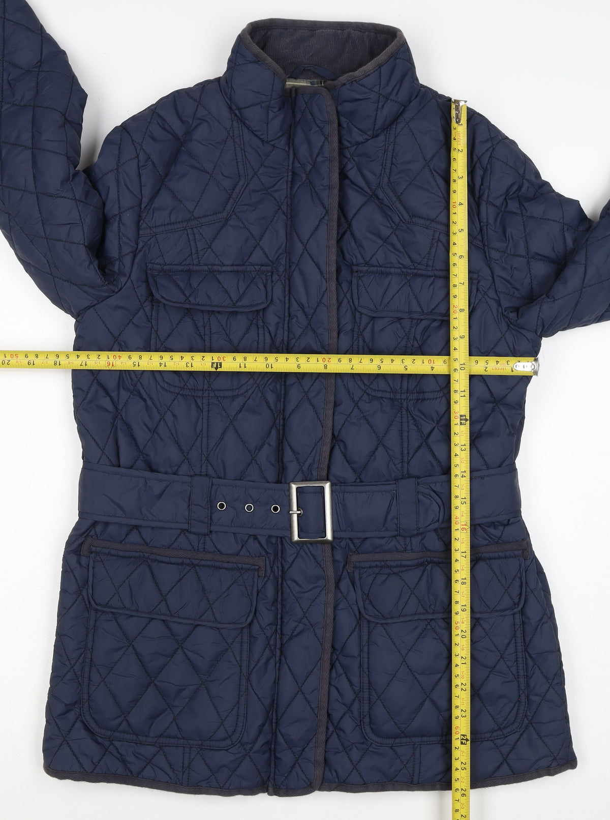 Marks and Spencer Women Blue UK 10 Quilted Belted Jacket
