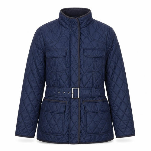 Marks and Spencer Women Blue UK 10 Quilted Belted Jacket