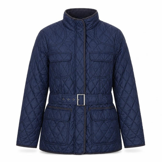 Marks and Spencer Women Blue UK 10 Quilted Belted Jacket