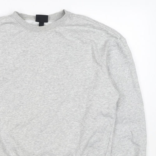 H&M Men Grey Size M Pullover Crew Neck Fleece Sweatshirt