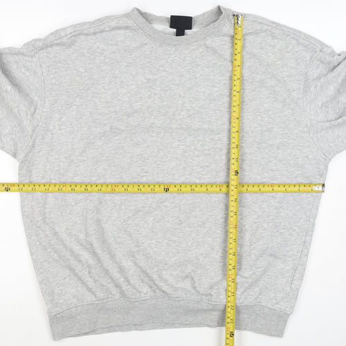 H&M Men Grey Size M Pullover Crew Neck Fleece Sweatshirt
