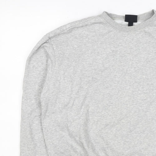 H&M Men Grey Size M Pullover Crew Neck Fleece Sweatshirt