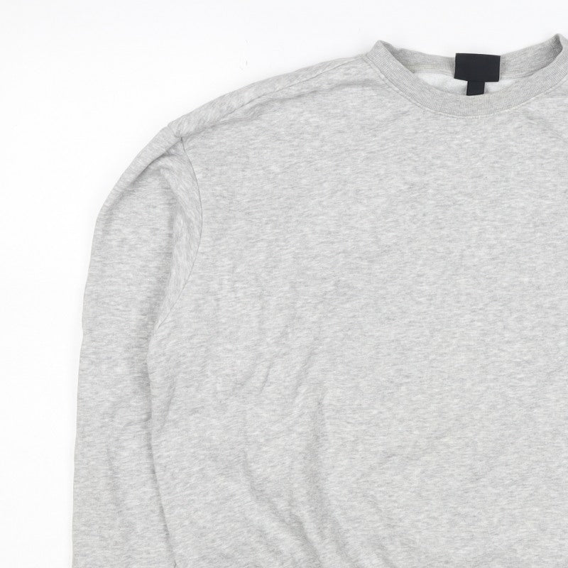 H&M Men Grey Size M Pullover Crew Neck Fleece Sweatshirt