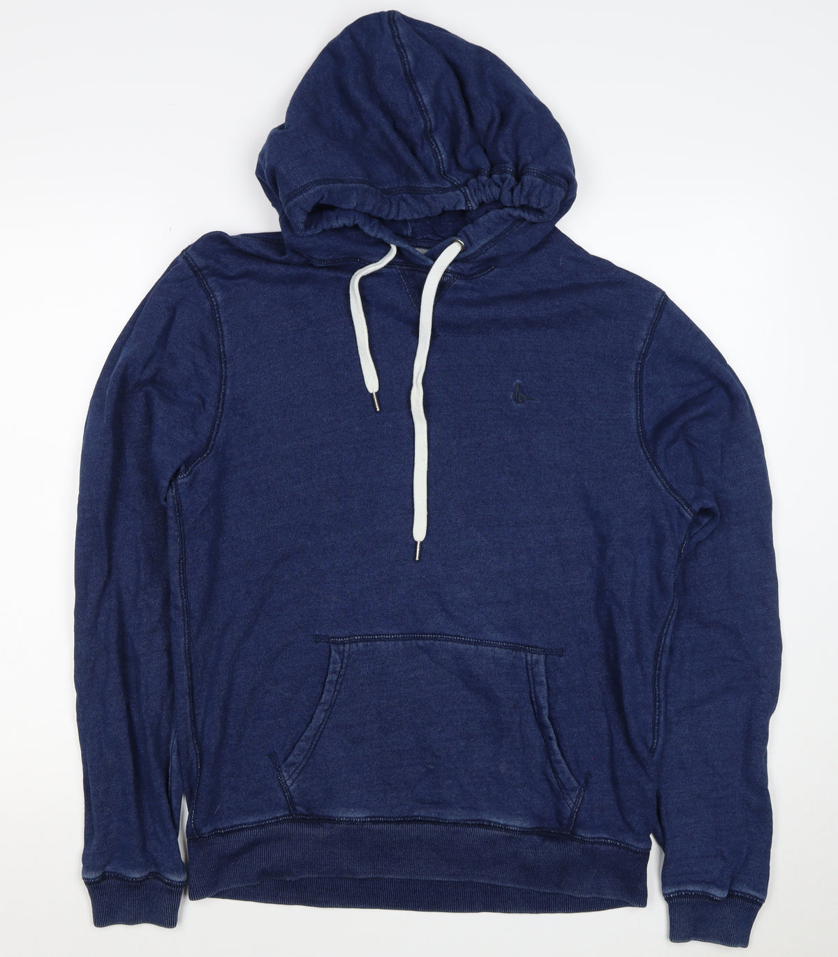 Back view of Jack Wills Men's Blue Small Classic Fit Pullover Hoodie Logo