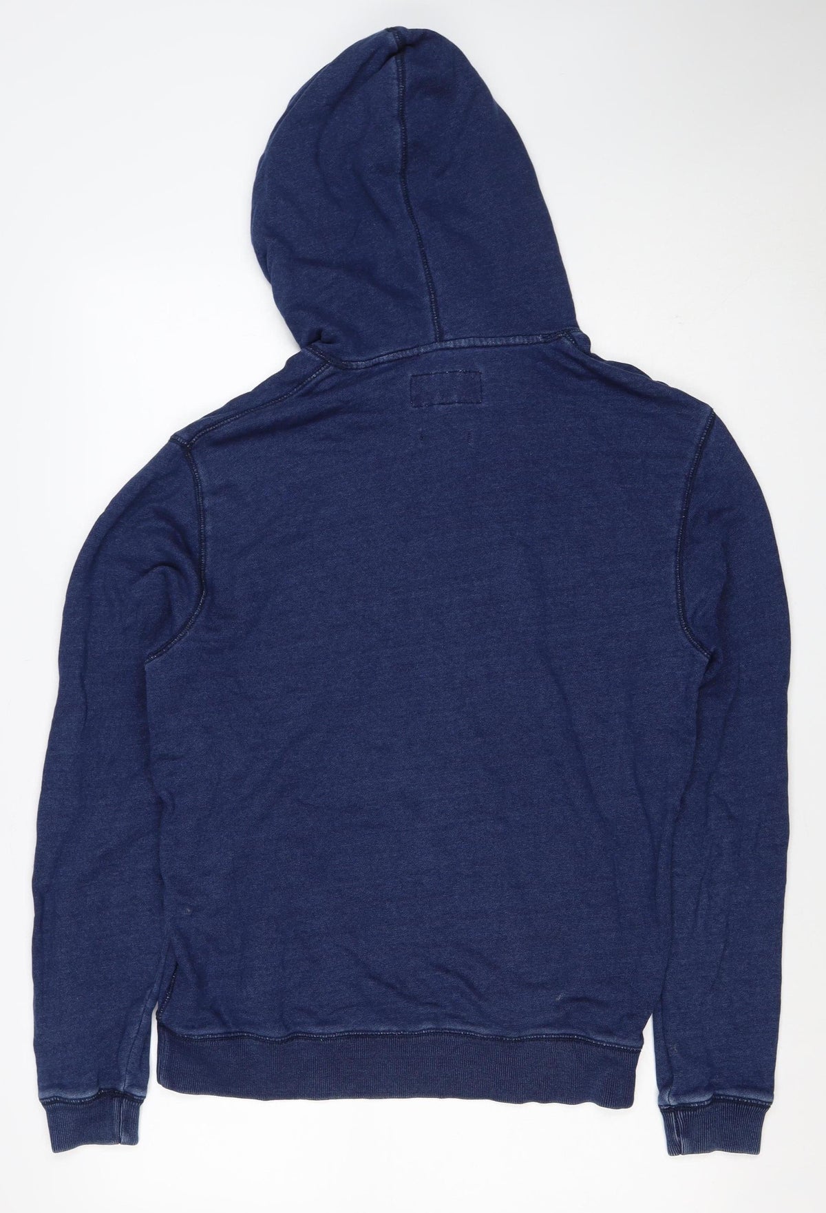 Close-up detail of Jack Wills Men's Blue Small Classic Fit Pullover Hoodie Logo