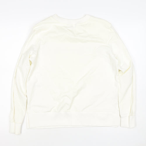 Next Women’s Ivory UK 8 Pullover Sweatshirt Quote Graphic Cotton Blend