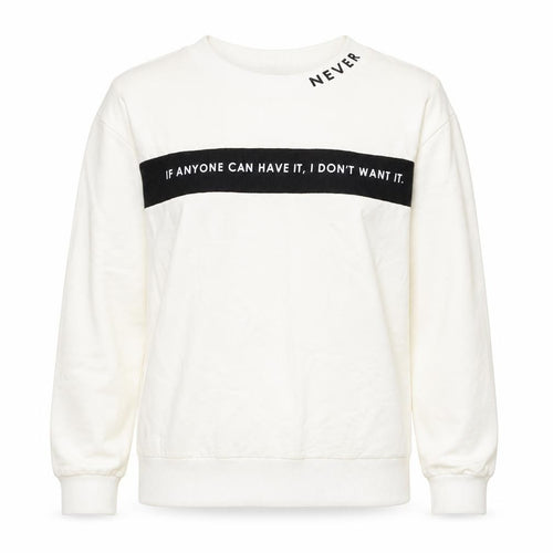 Next Women’s Ivory UK 8 Pullover Sweatshirt Quote Graphic Cotton Blend