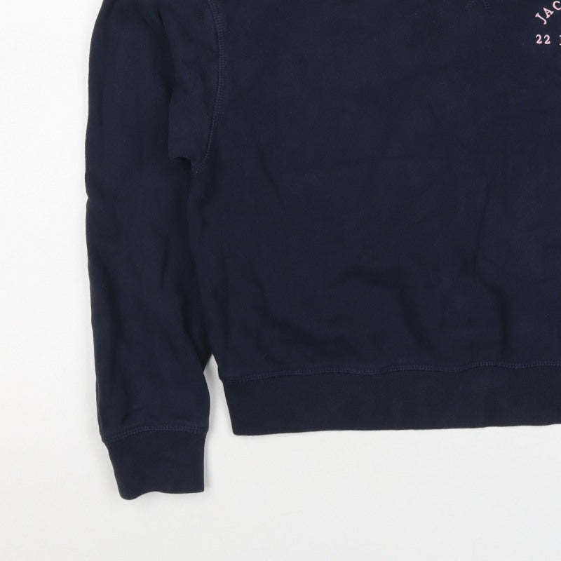 Additional view of Jack Wills Women’s Blue UK 6 Logo Crew Neck Pullover Sweatshirt