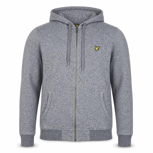 Lyle & Scott Men Grey XS Full Zip Hoodie Logo Cotton Blend