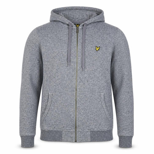 Lyle & Scott Men Grey XS Full Zip Hoodie Logo Cotton Blend