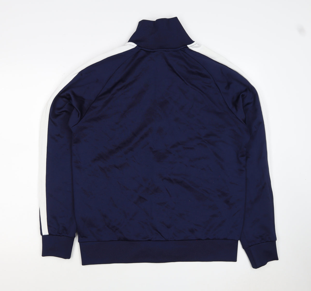 Puma Men's Blue M Full Zip Track Sweatshirt White Stripe Pockets