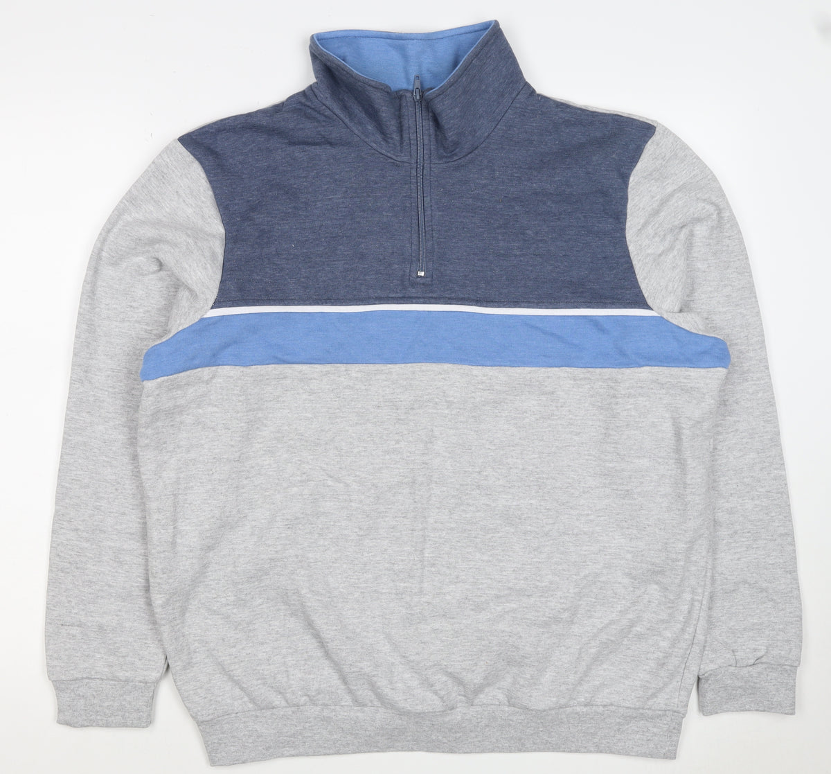 Back view of Damart Men Multicoloured L 1/4 Zip Colour Block Sweatshirt