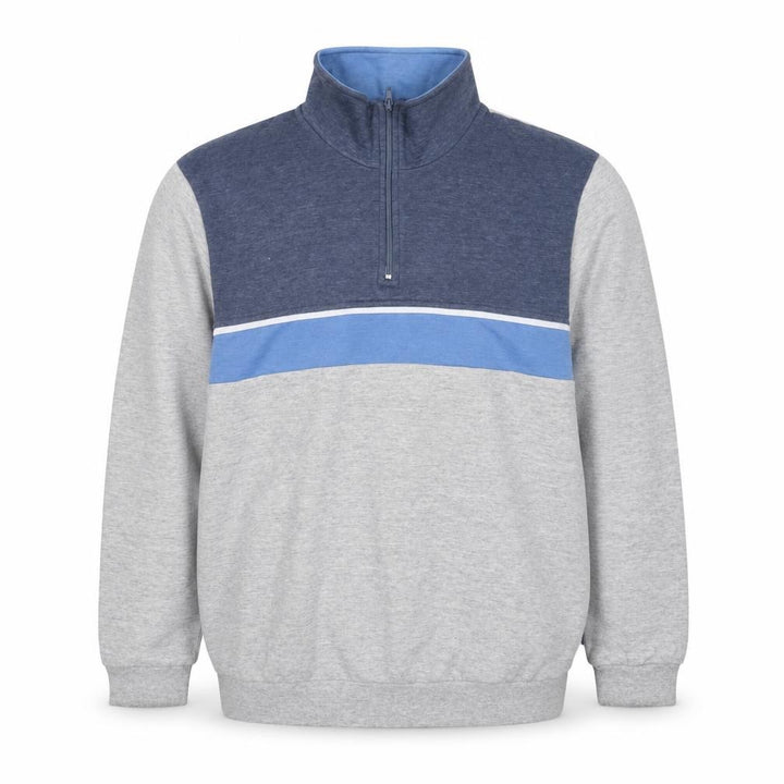 Damart Men Multicoloured L 1/4 Zip Colour Block Sweatshirt