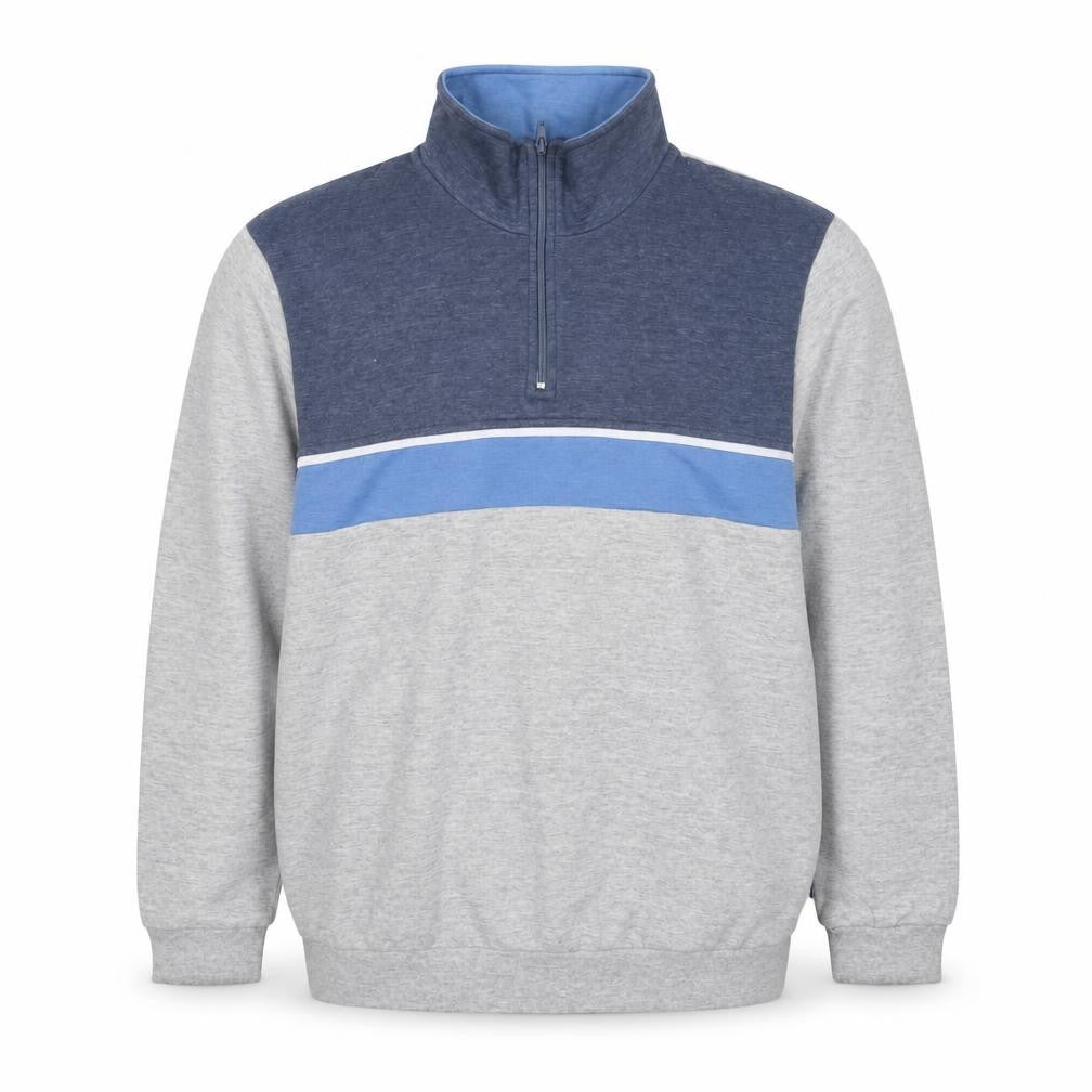 Front view of Damart Men Multicoloured L 1/4 Zip Colour Block Sweatshirt