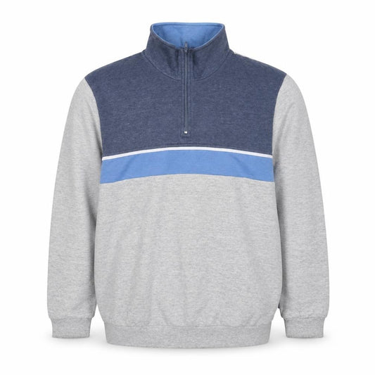 Damart Men Multicoloured L 1/4 Zip Colour Block Sweatshirt