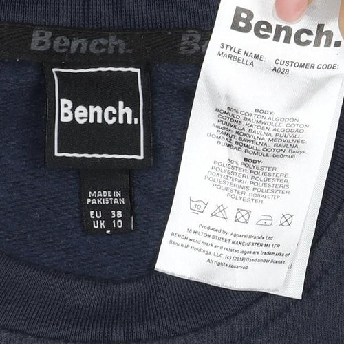 Bench Women’s Grey & Black Colourblock Logo Pullover Sweatshirt UK 10
