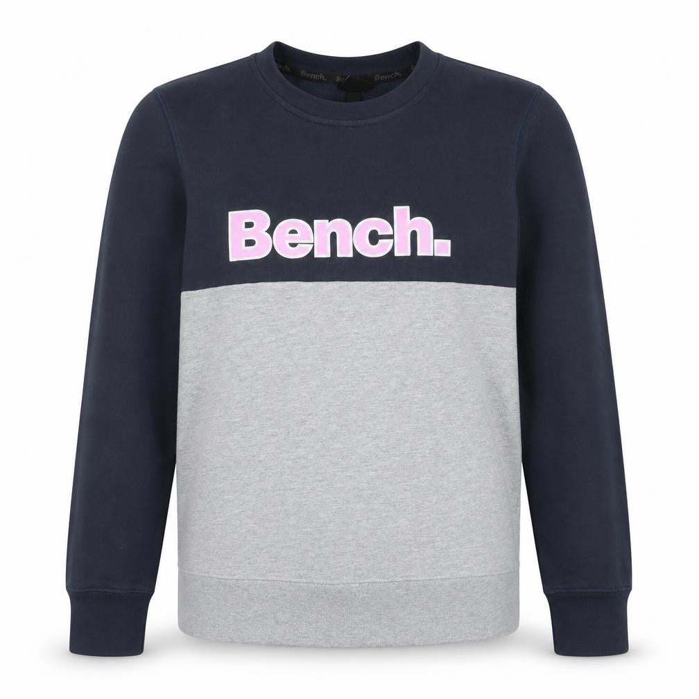 Bench Women’s Grey & Black Colourblock Logo Pullover Sweatshirt UK 10