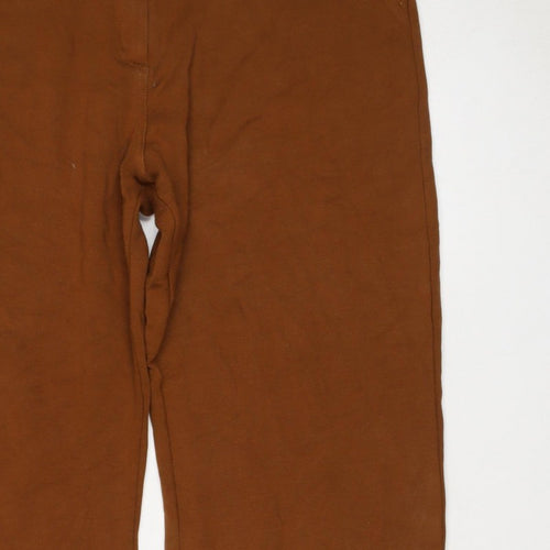 Next Women Brown Size 22 Straight Stretch Trousers with Pockets